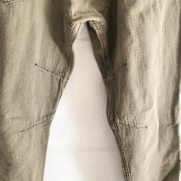 Cotton Cropped Olive Khaki Pants - Picture 7 of 10